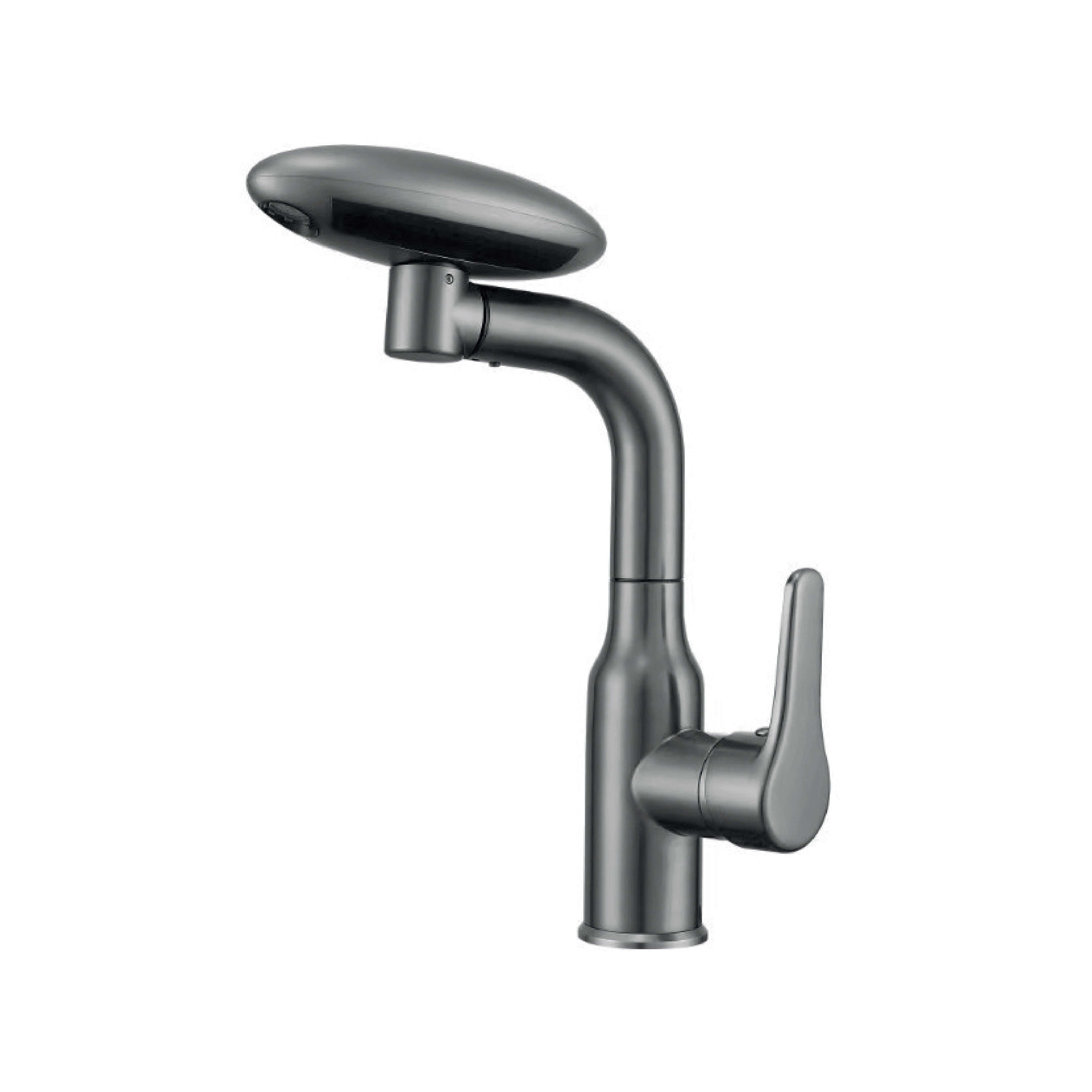 Mezcladora Monoc. P/Lavatorio al Mueble Extraíble C/4 Funciones SUS 304 Gun Grey - Fratelli P remium